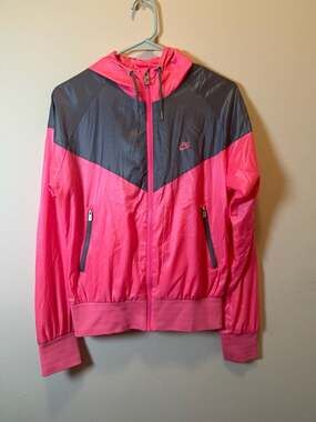 Nike Sportswear Pink and Gray Windrunner Jacket Size M
